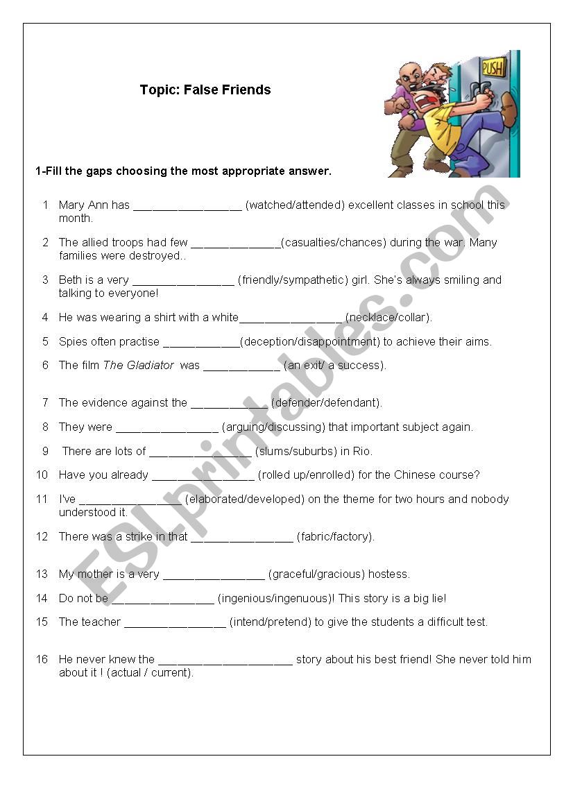 False Friends ESL worksheet by Rodegheri