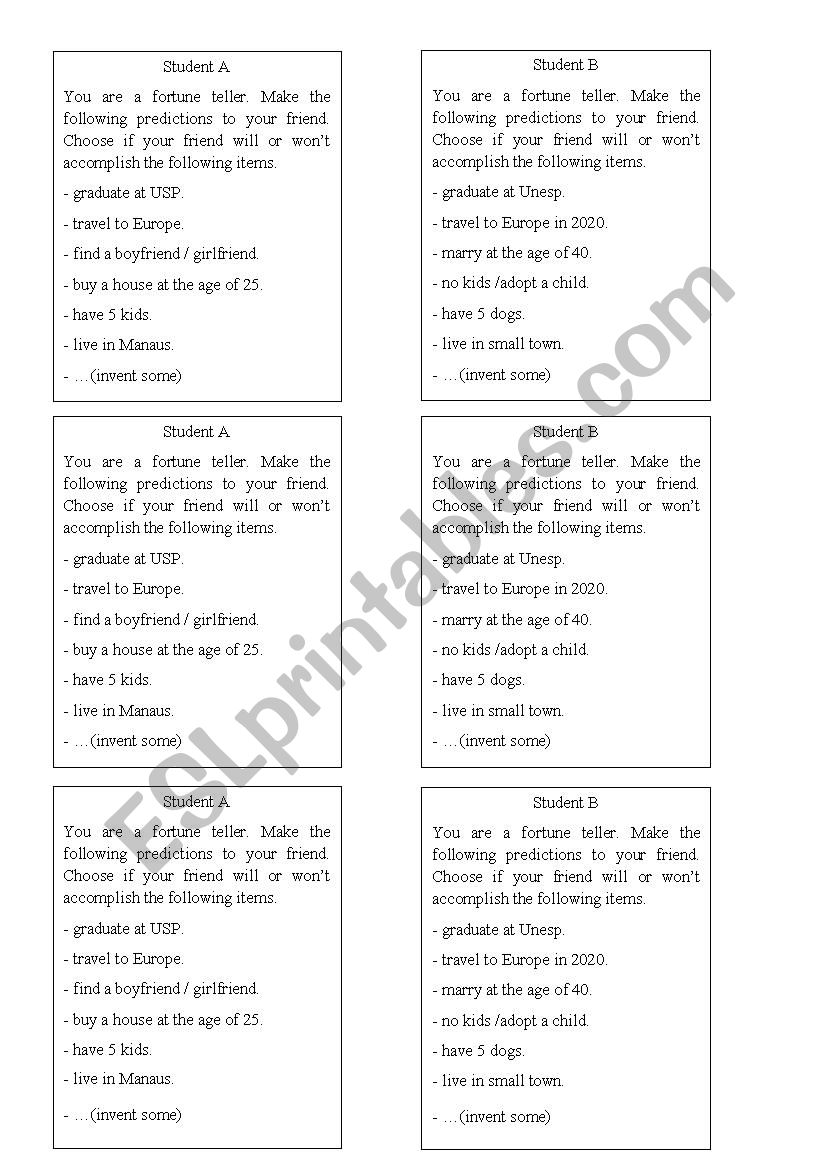 Making Predictions ESL worksheet by thisioli