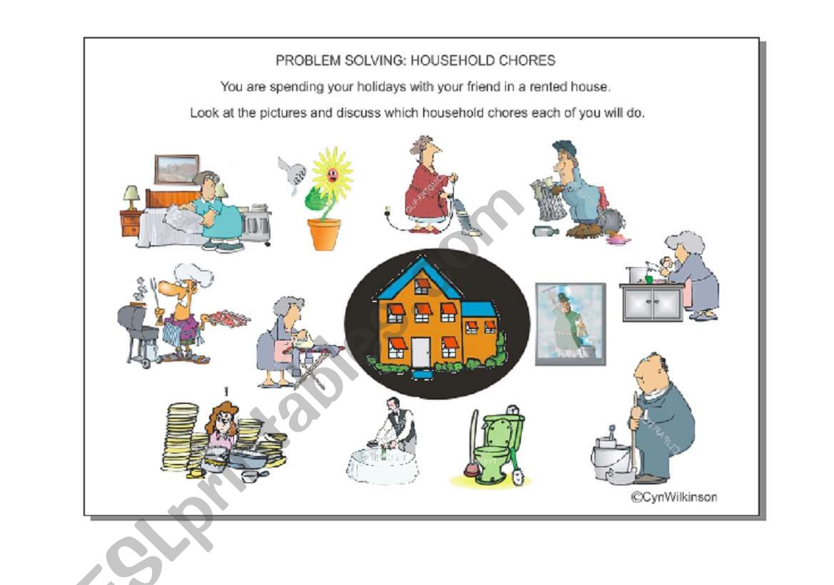 Problem Solving Household Chores ESL worksheet by Cyn.