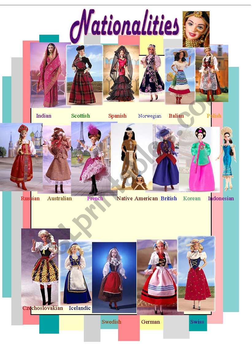 National Costumes ESL worksheet by elfelena