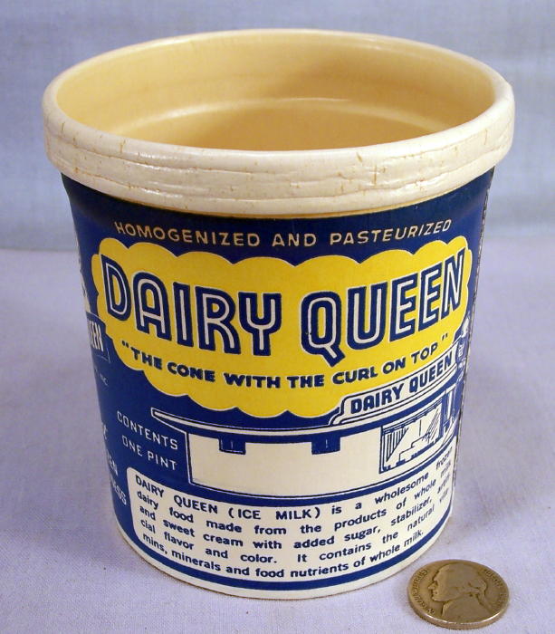 Dairy Queen's First 1948 One Pint Ice Cream Container