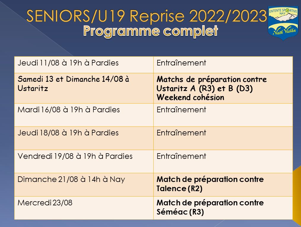 Entente Sportive Nay Vath Vielha (Site Officiel) Programme 2 Entente