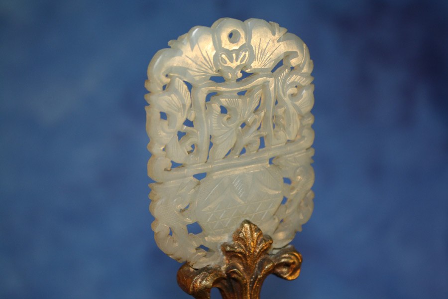 Antique White Jade Lamp Finial, China for sale