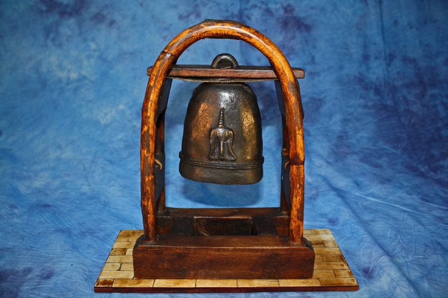 Vintage / Antique Bronze Elephant Bell with Cool Stand. India. for sale