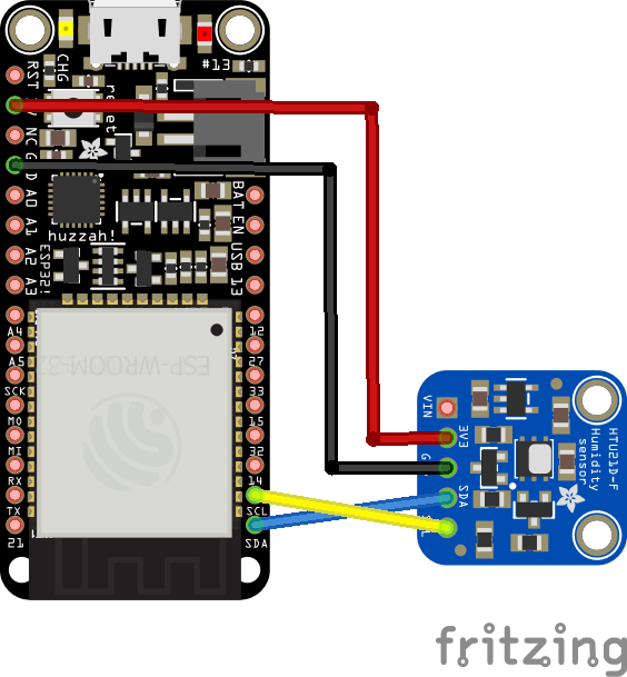 Connecting a STTS22H temperature sensor to an ESP32 example ESP32