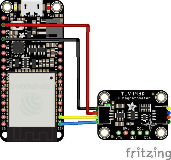TLV493D sensor and ESP32 board example ESP32 Learning
