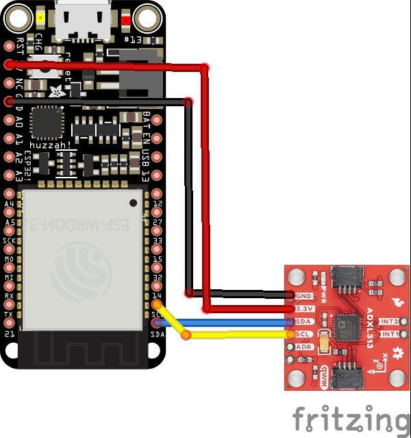 Connect a ADXL313 accelerometer sensor to an ESP32 ESP32 Learning