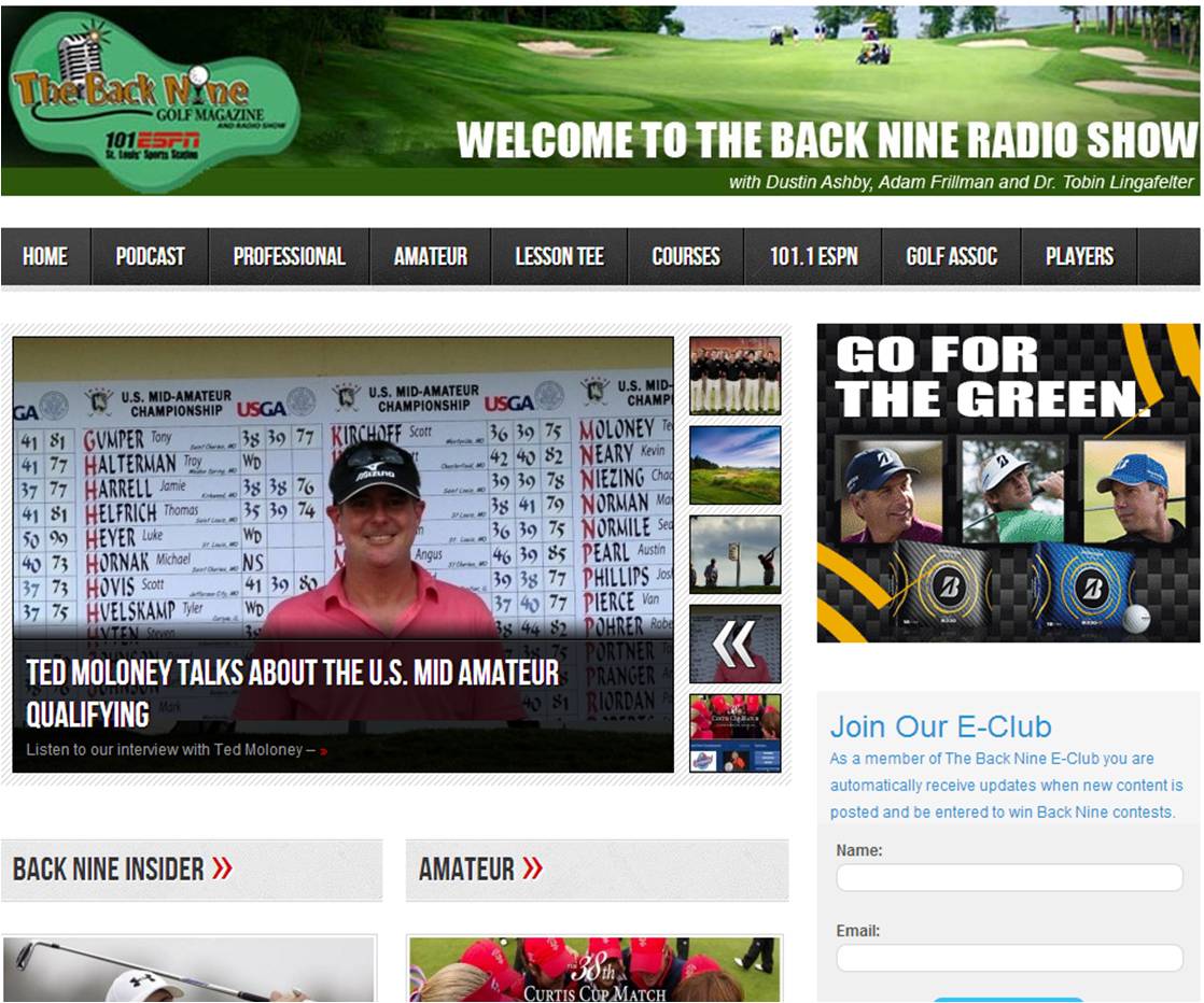 BackNine The Back Nine moves to a new format beginning September 2013