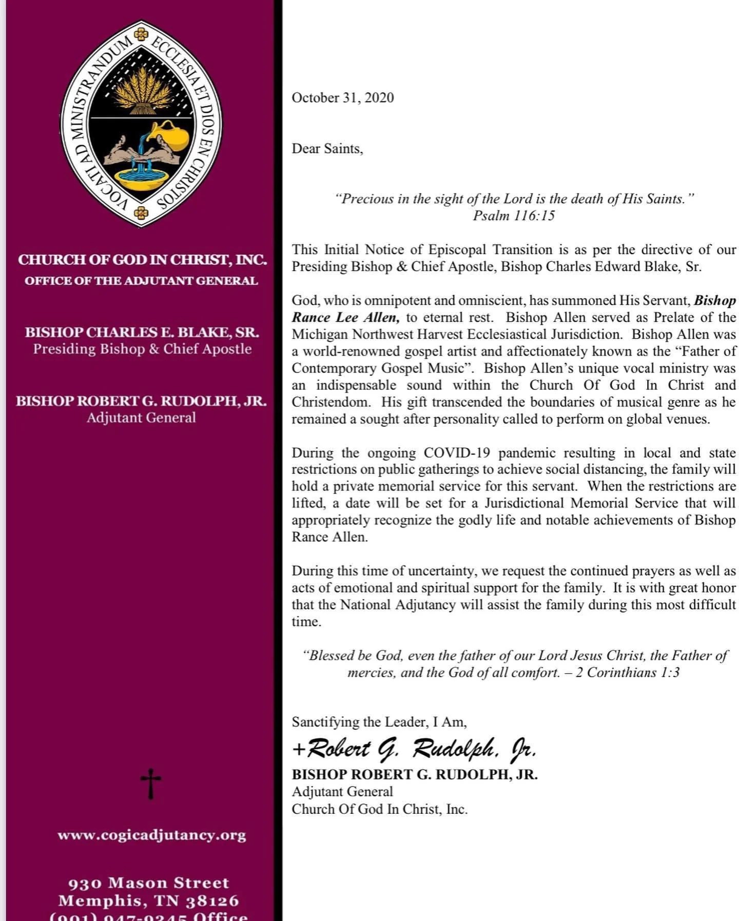 Rance Allen, 71, Has Passed Away Essence