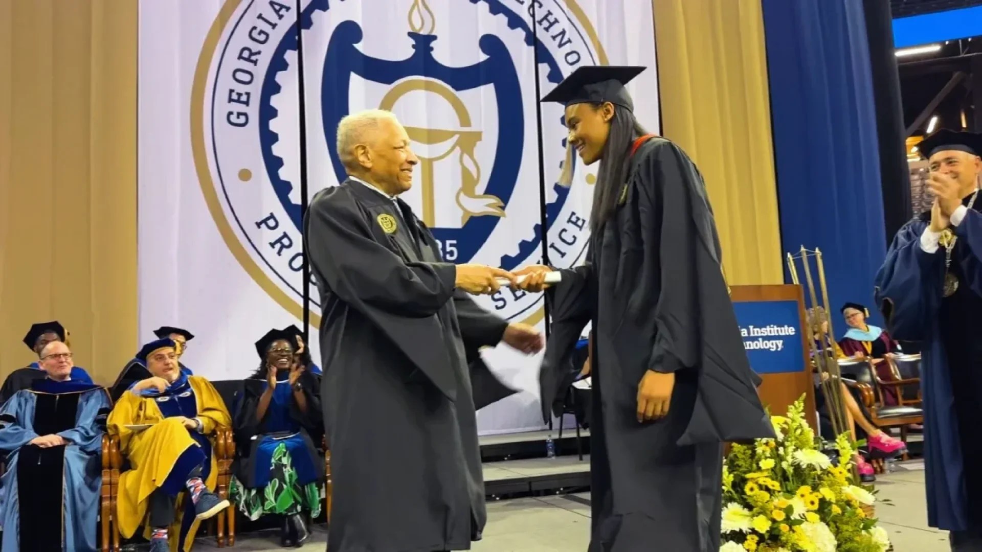 "Full Circle Family Moment" Tech's First Black Graduate