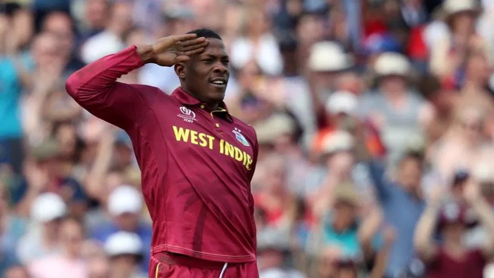 WATCH Sheldon Cottrell makes a Lovely Gesture after Celebrating Rohit