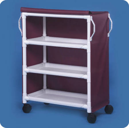 Innovative Products Unlimited PVC Deluxe Linen Cart With 3 Shelves, 48