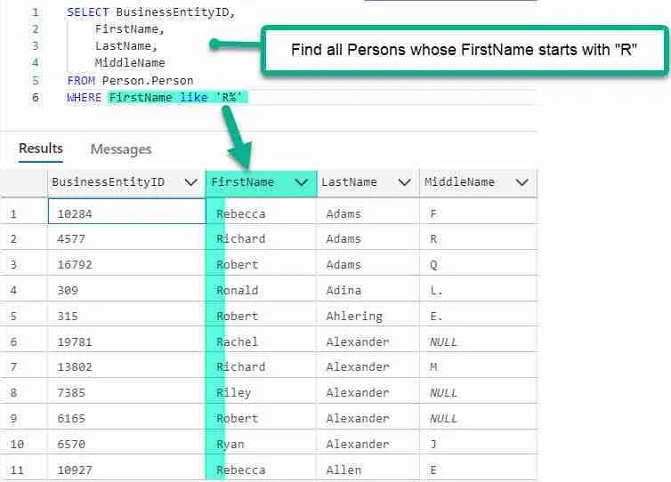 SQL WHERE LIKE Essential SQL