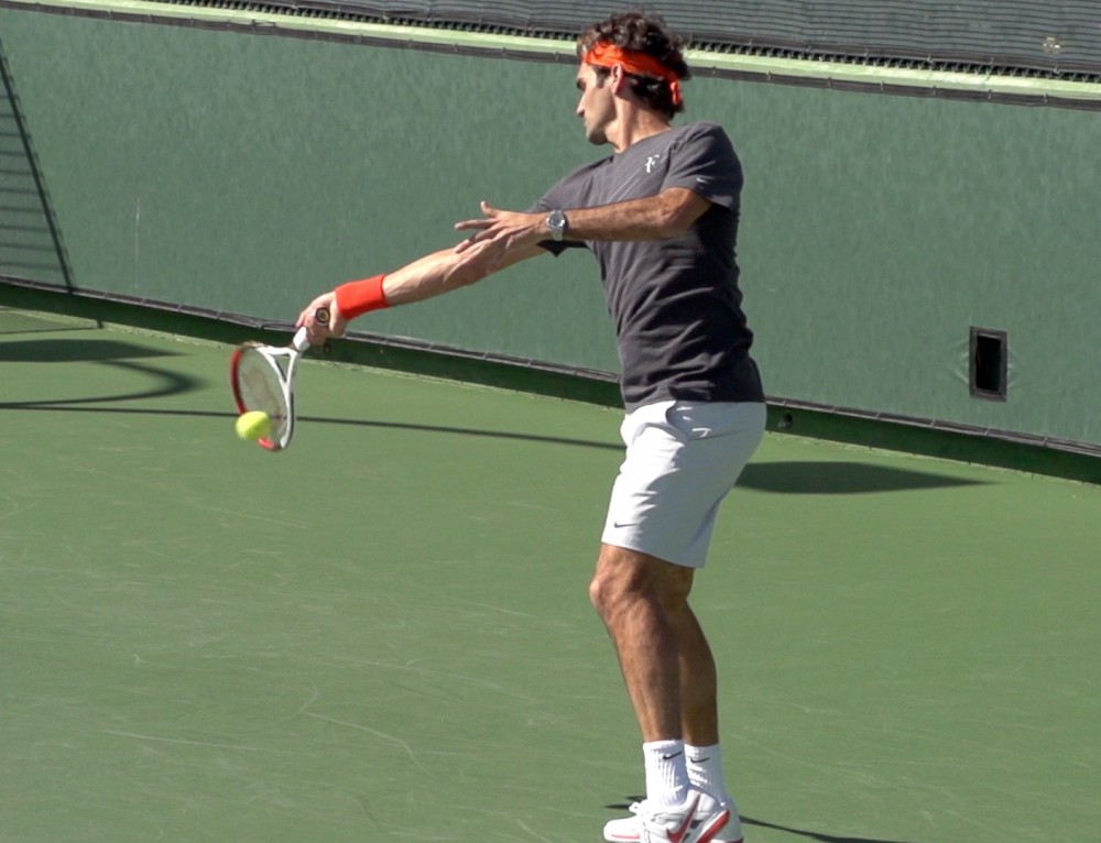 Roger Federer Serve in Super Slow Motion