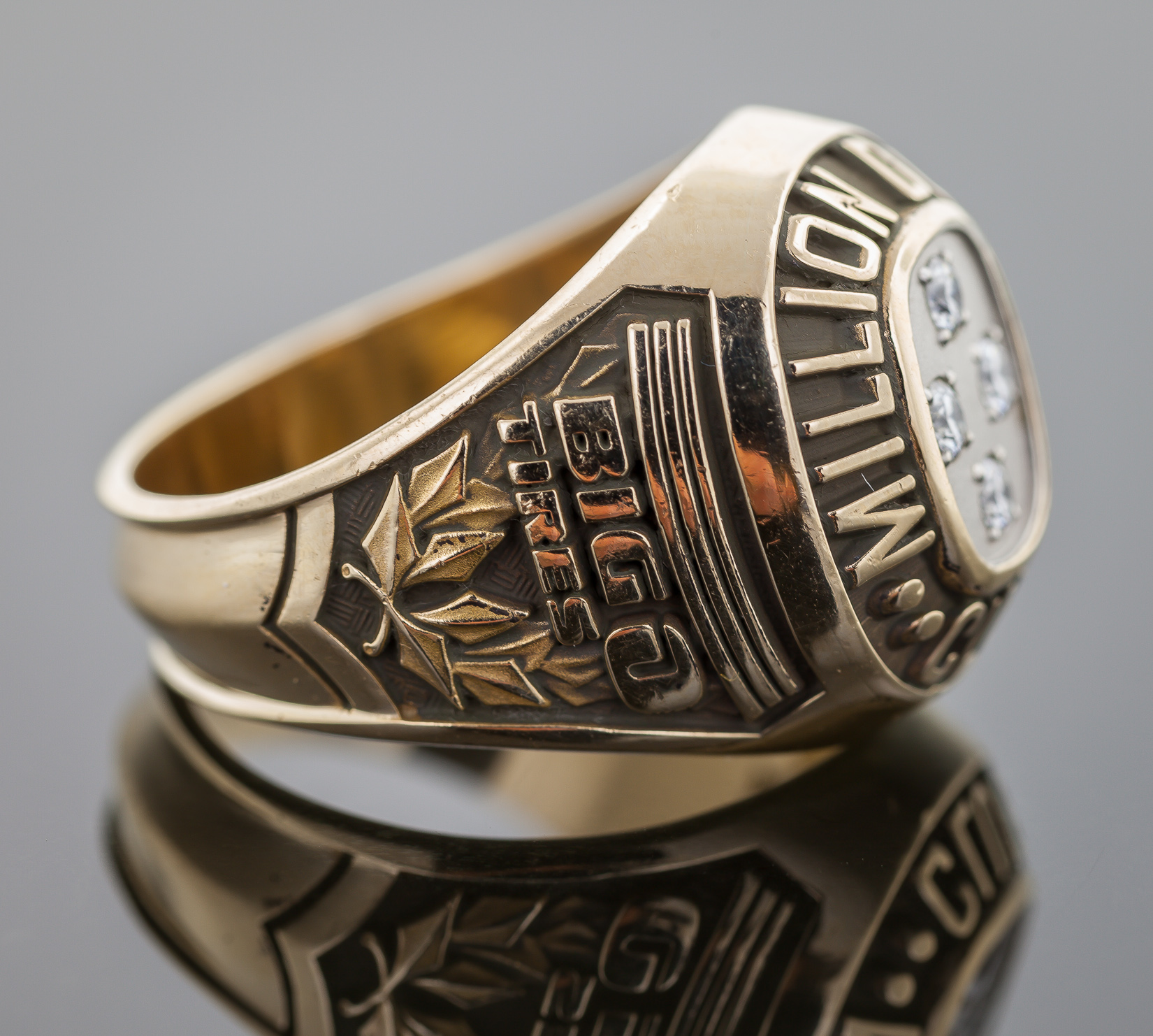 Million Dollar Club Big O Tire 10K Terry Berry Gold Ring, Diamonds, Sz 11