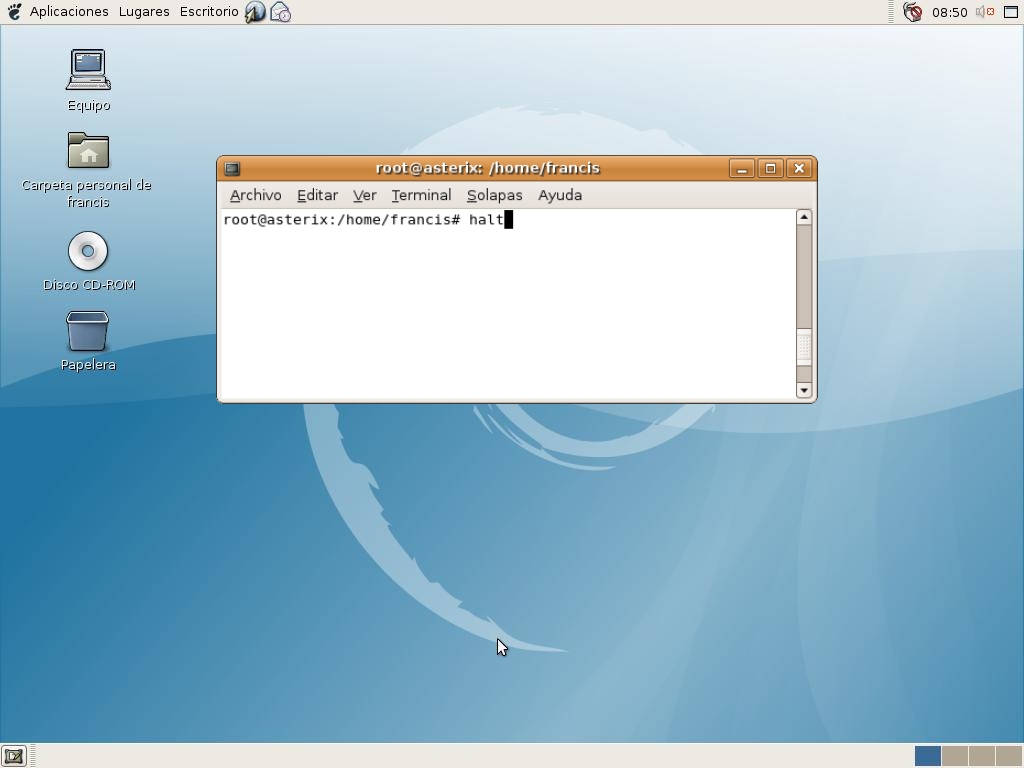 Cómo apagar el ordenador en Linux Estréllate y