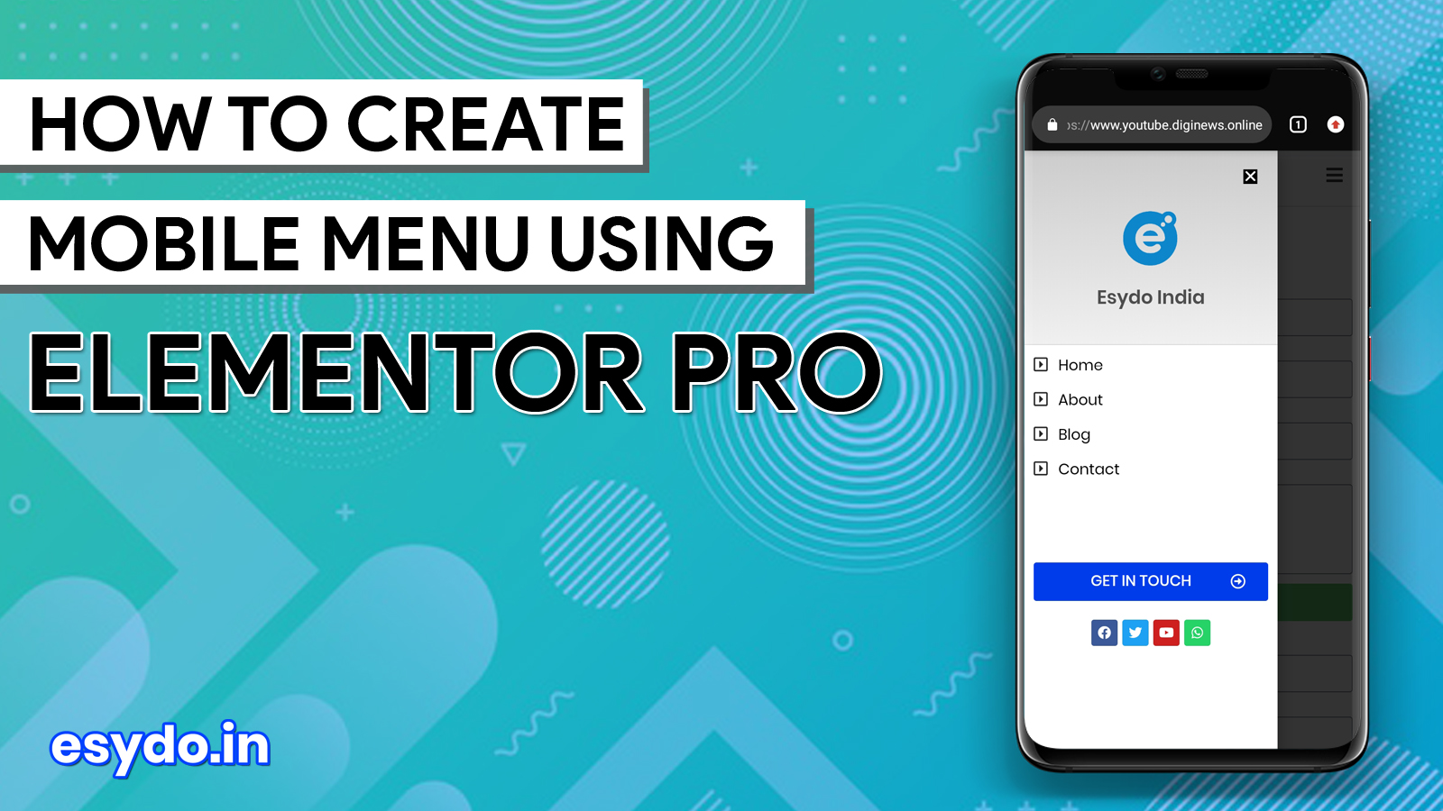 Learning how to implement slide menus with Elementor Esydo