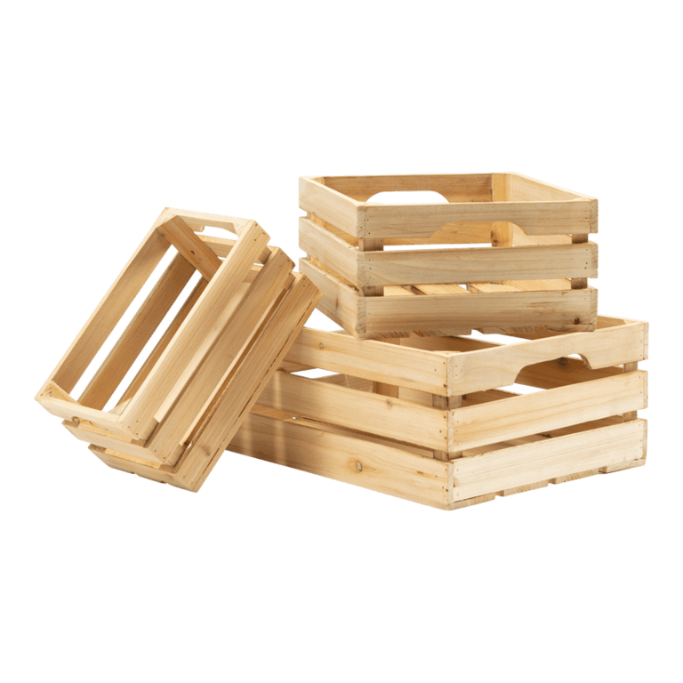 Wooden boxes in set, Etalage Decoratie