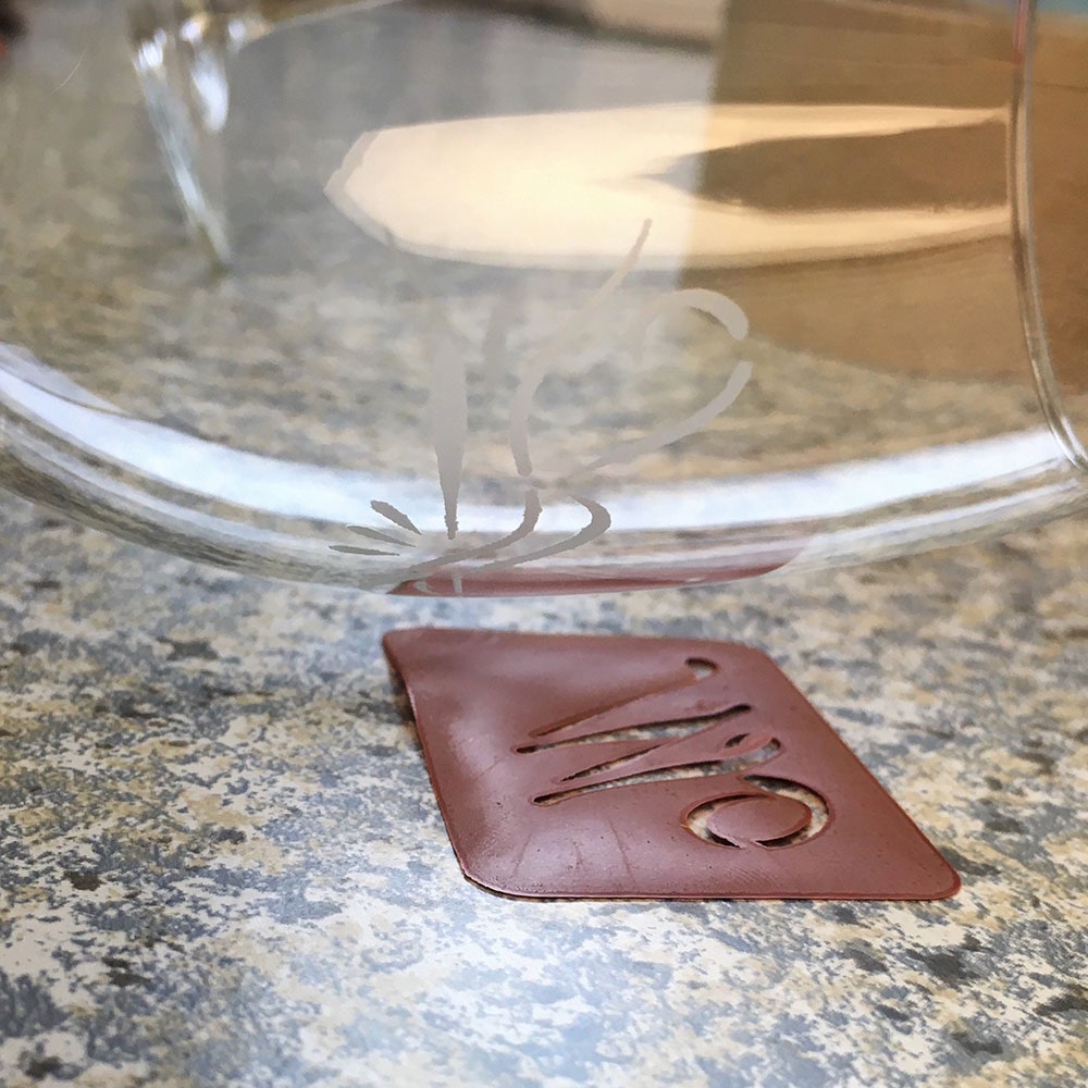 Fancy Monogram Wine & Vase Set Glass Etching Supplies