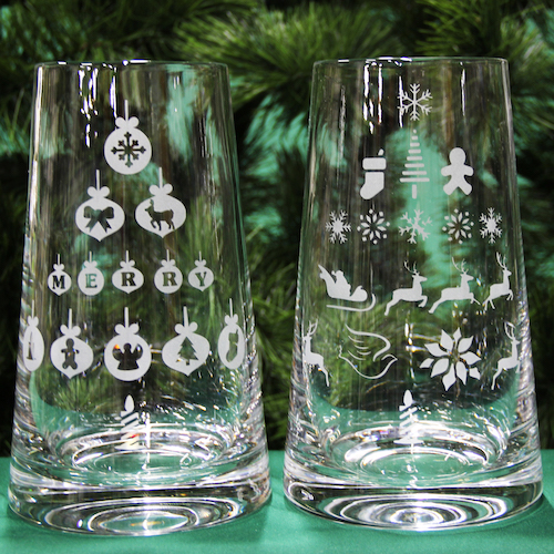 Mosaic Christmas Tree Vases Glass Etching Supplies