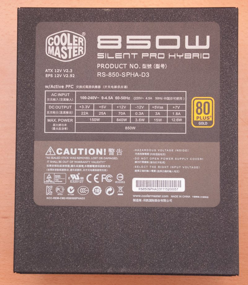 Cooler Master Silent Pro Hybrid 850W Modular Power Supply Review Page