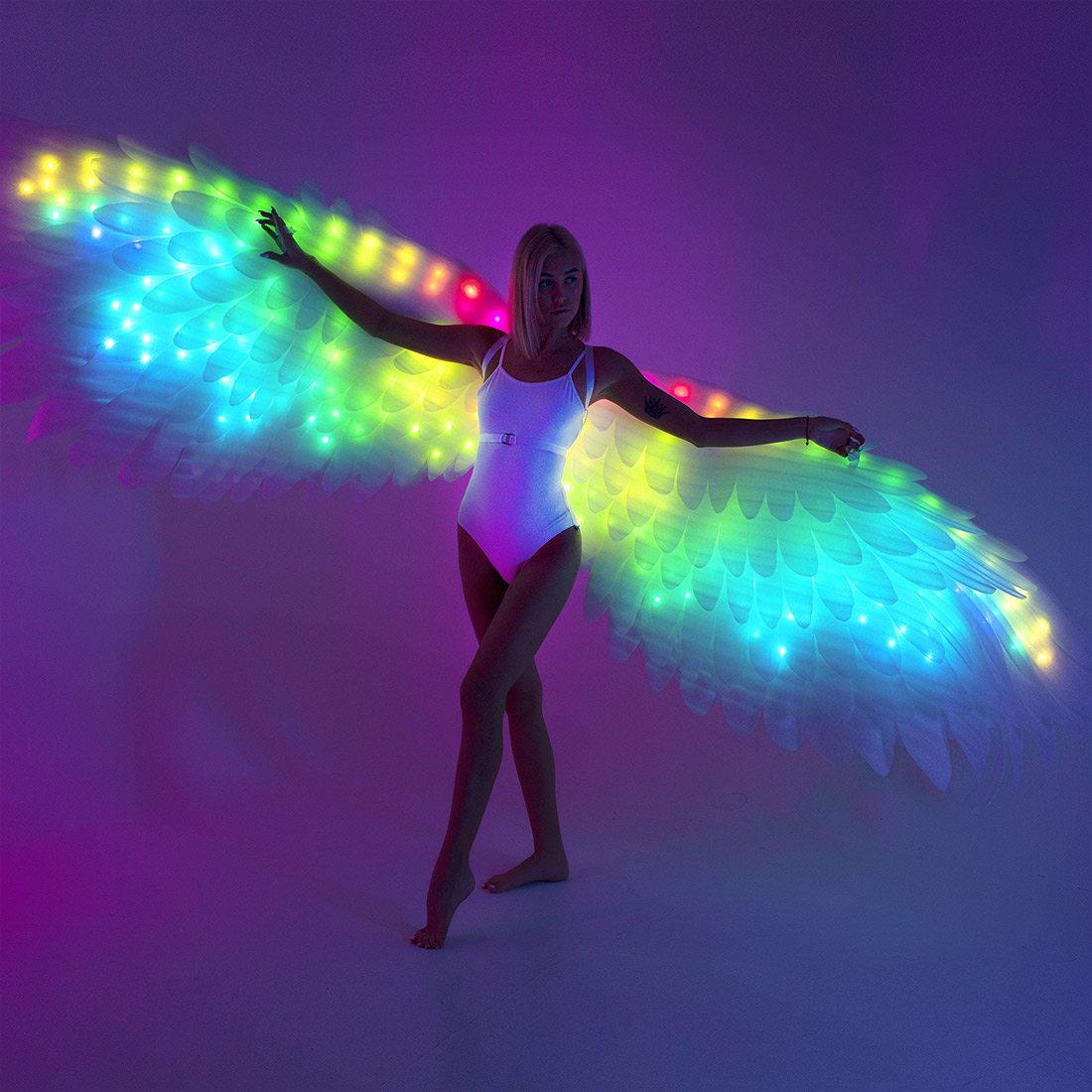 Smart Pixel Fairy Wings Cosplay Angel Costume with 200 LEDs by