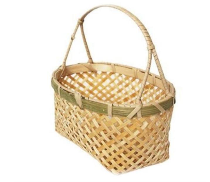 Bamboo Basket with handle,EBB437 ETHICA ONLINE