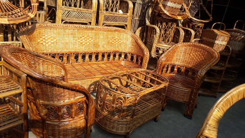 Cane Sofa Set with Centre Table(Standard Size),ECF024 ETHICA ONLINE