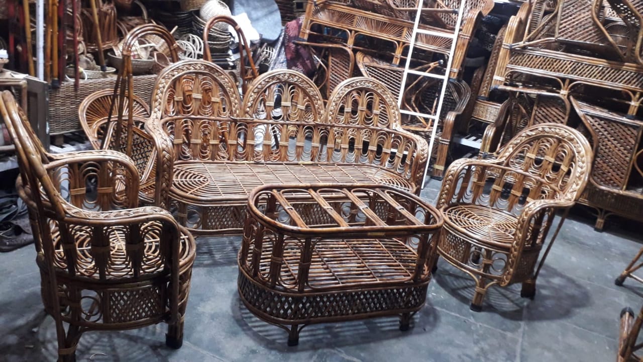 Cane Sofa Set with Centre Table(Standard Size),ECF026 ETHICA ONLINE