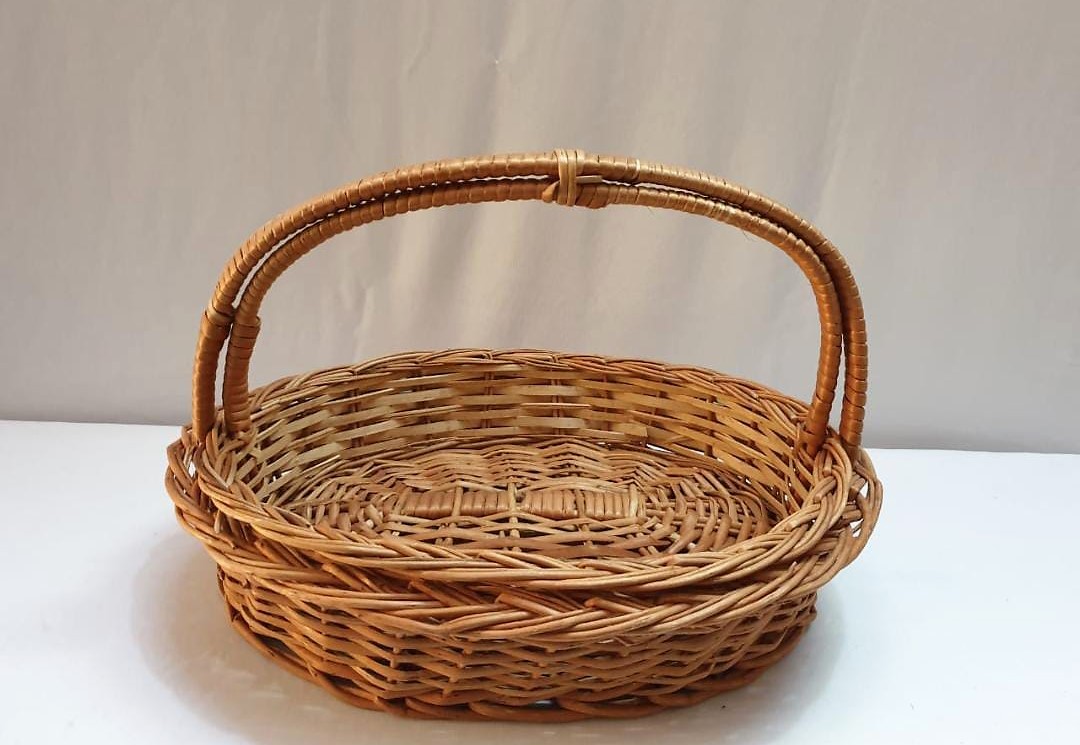 Willow wicker hamper basket with handle Set of 2(Oval Shape),EK041
