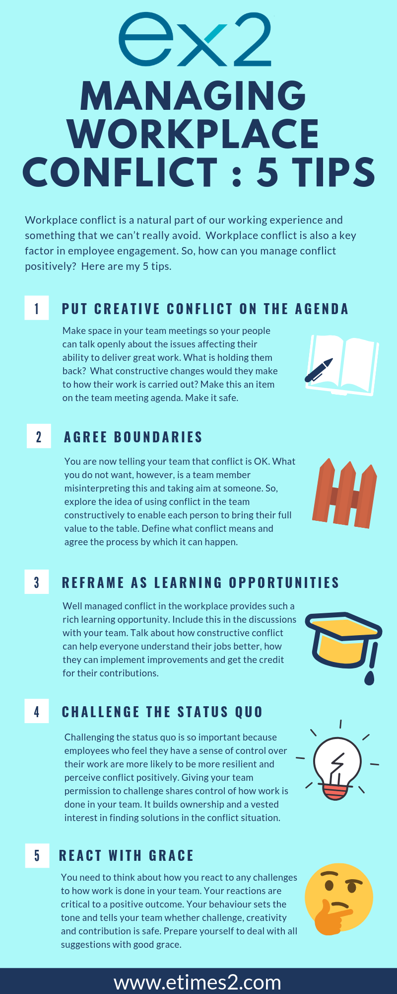 5 Tips to Manage Workplace Conflict (infographic) increased employee