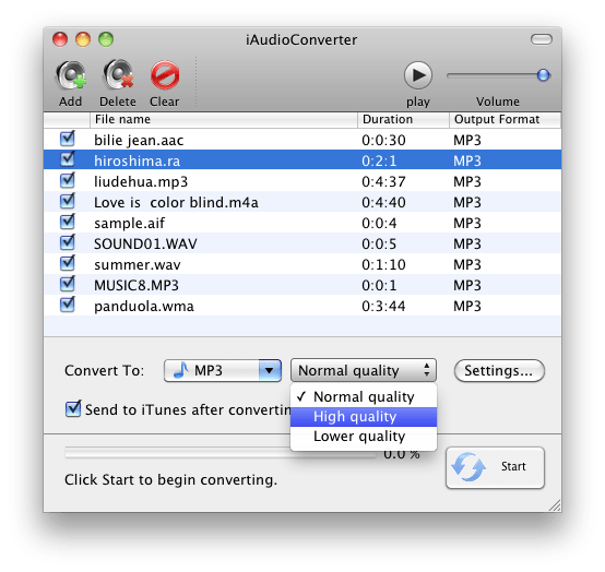 iAudioConverter The Best Fullfeatured Mac Audio Converter and CD Burner
