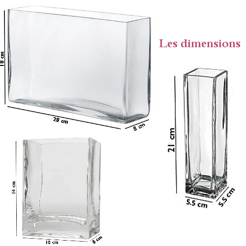 dimensions des vases Etoile de rose