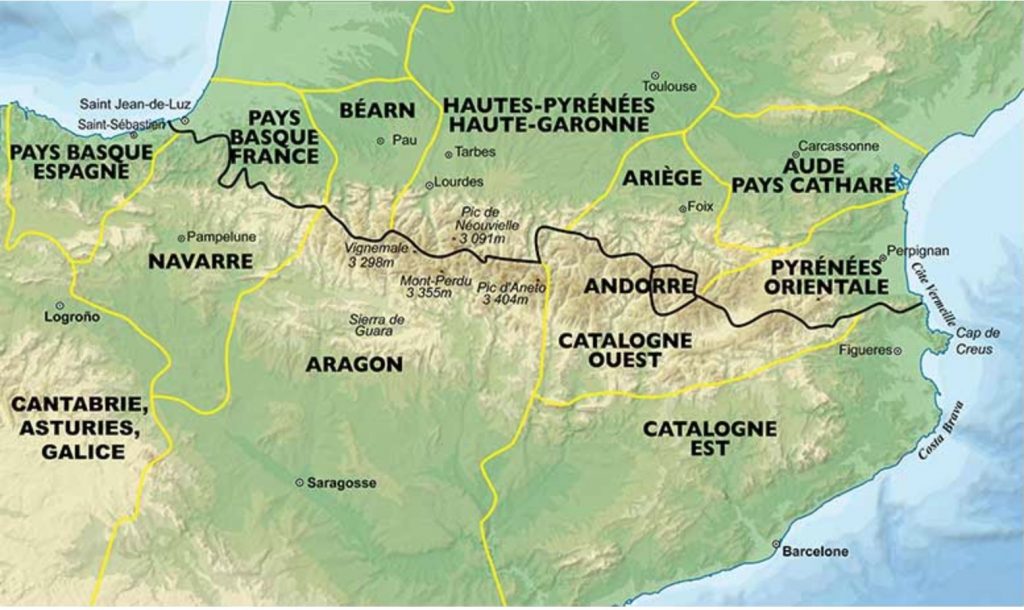 Carte Pyrénées Carte