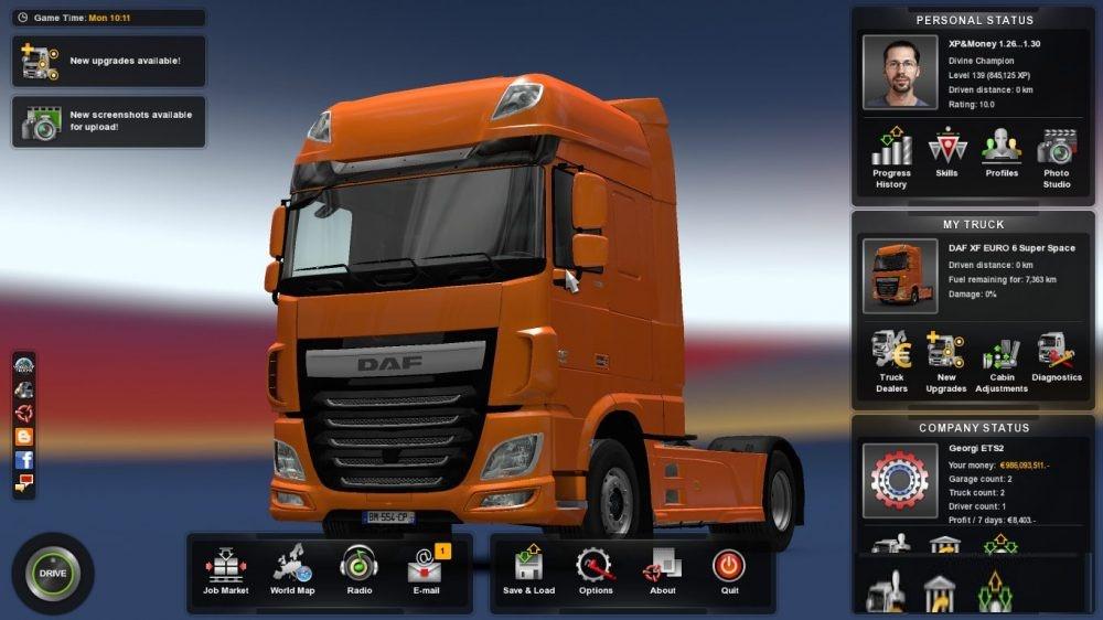 XP & MONEY PROFILE V1.0 FOR ETS2 ETS2 Mod