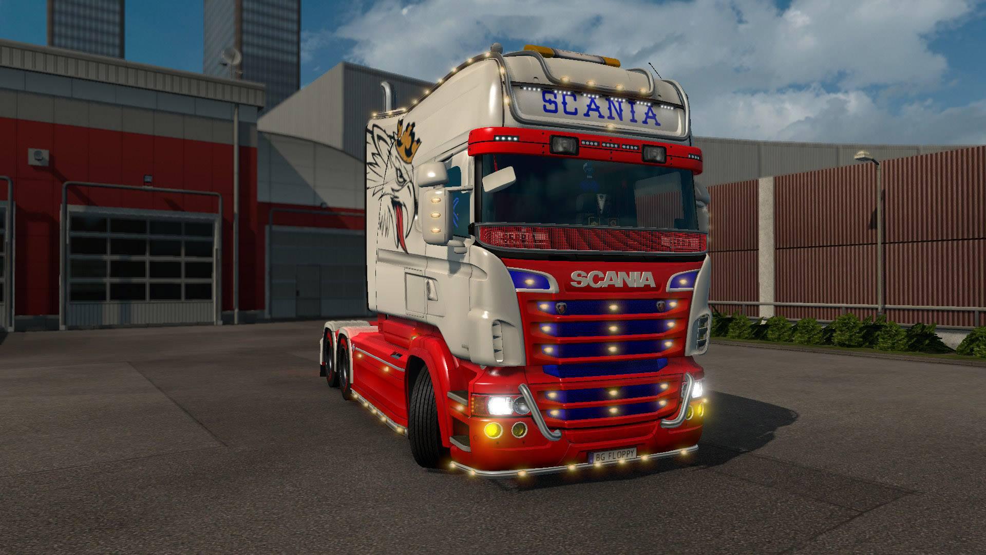 SCANIA RJL RED AND WHITE SKIN Mod - Euro Truck Simulator 2 ...