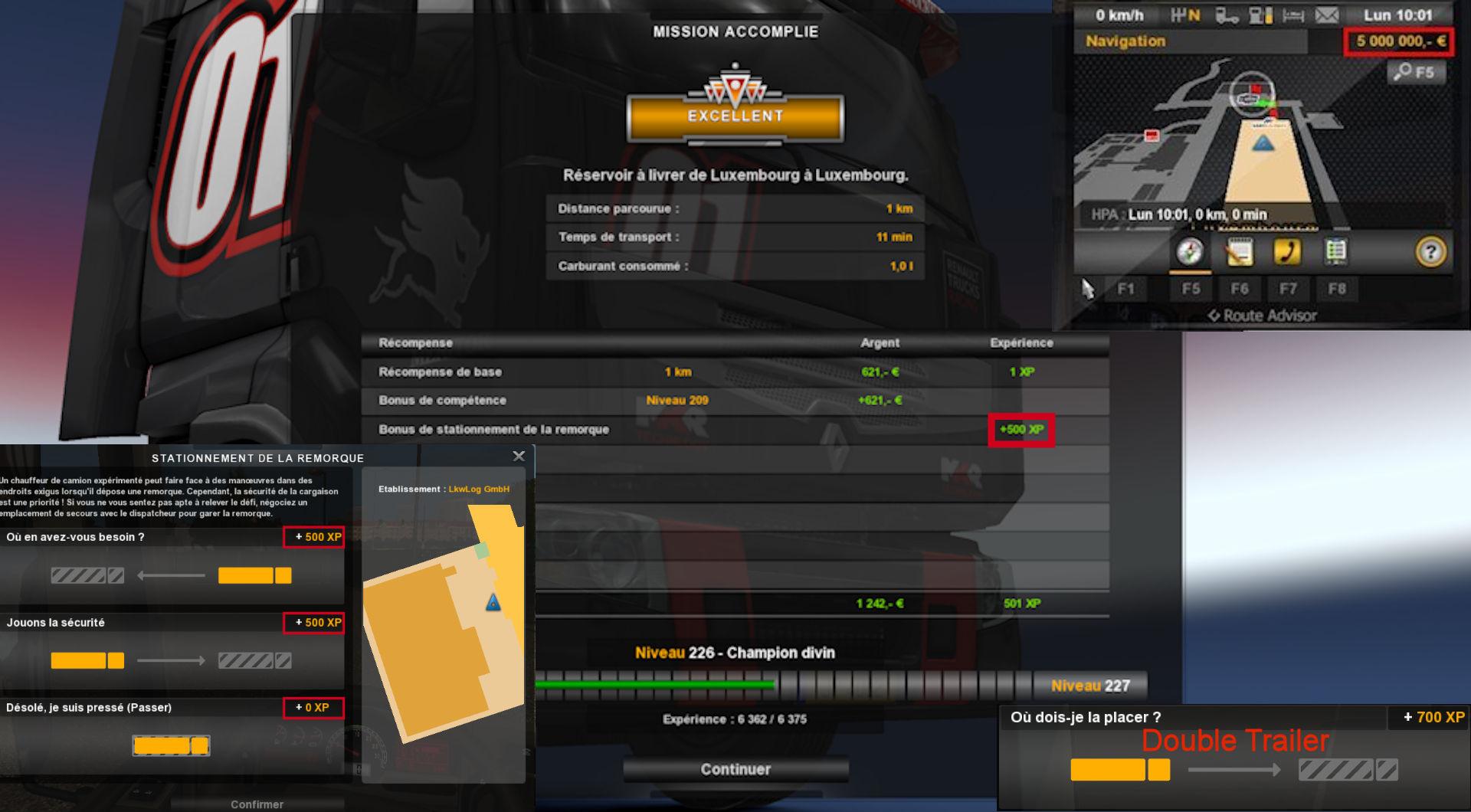 FAST LEVEL & MORE XP V1.30 MOD Euro Truck Simulator 2 Mods American