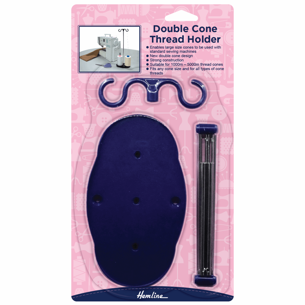 Double Cone Thread Holder Steel pole, with base 1 set EU Fabrics