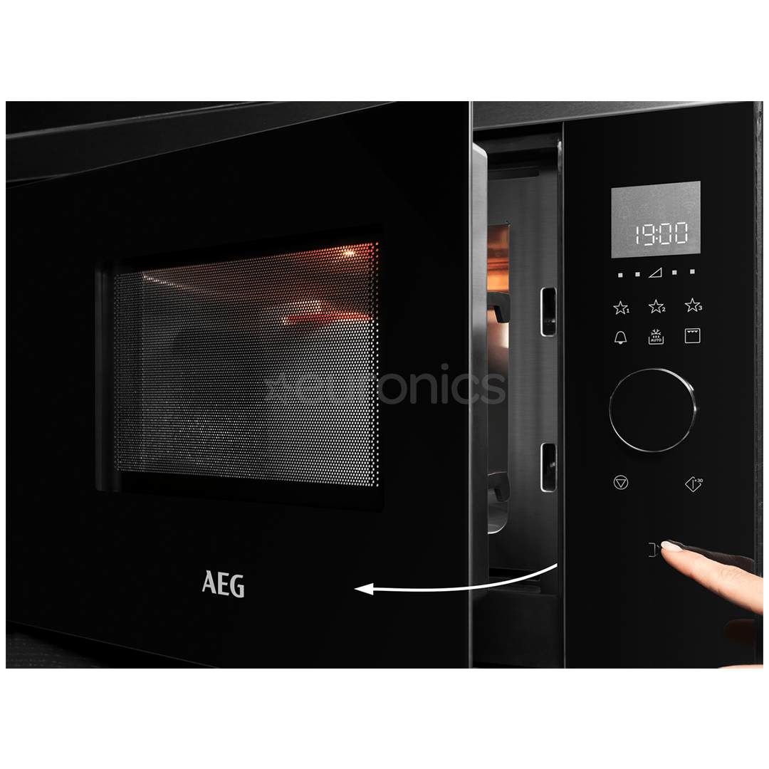 AEG, 17 L, 800 W, black/inox Builtin Microwave Oven, MBB1756SEM
