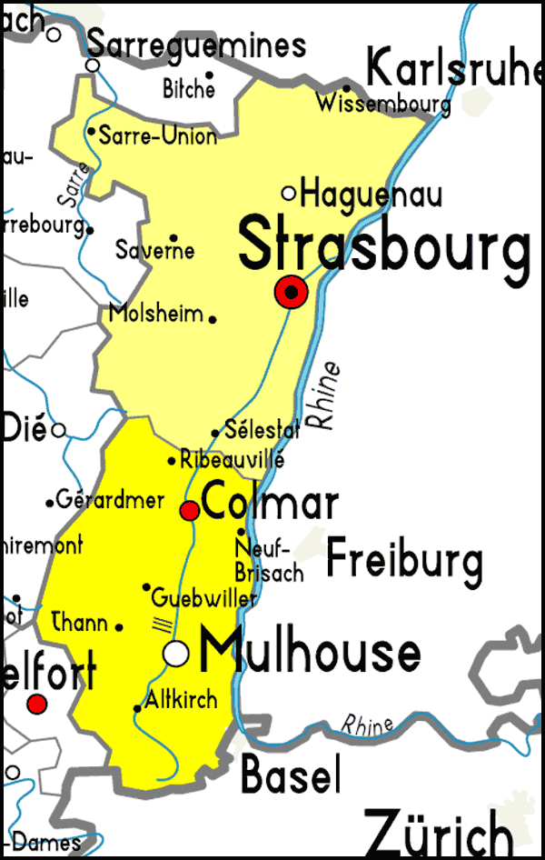 Pain Points Detailed Map of Alsace