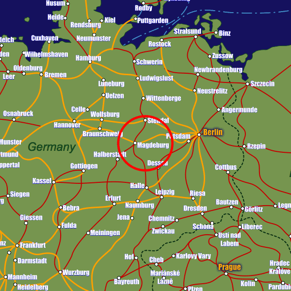 Magdeburg Rail Maps and Stations from European Rail Guide