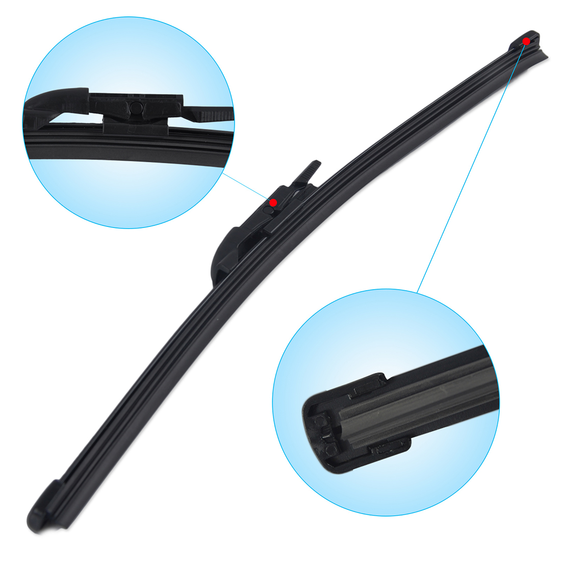 12"Soft Bracketless Frameless Rear Window Windshield Wiper Blade for