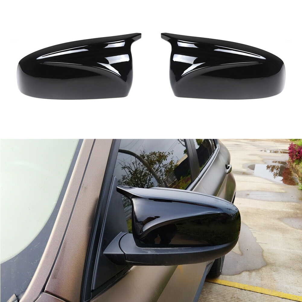 Glossy Black Rear Mirror Cover Caps Fit For BMW X5 X6 E70 E71 20072013