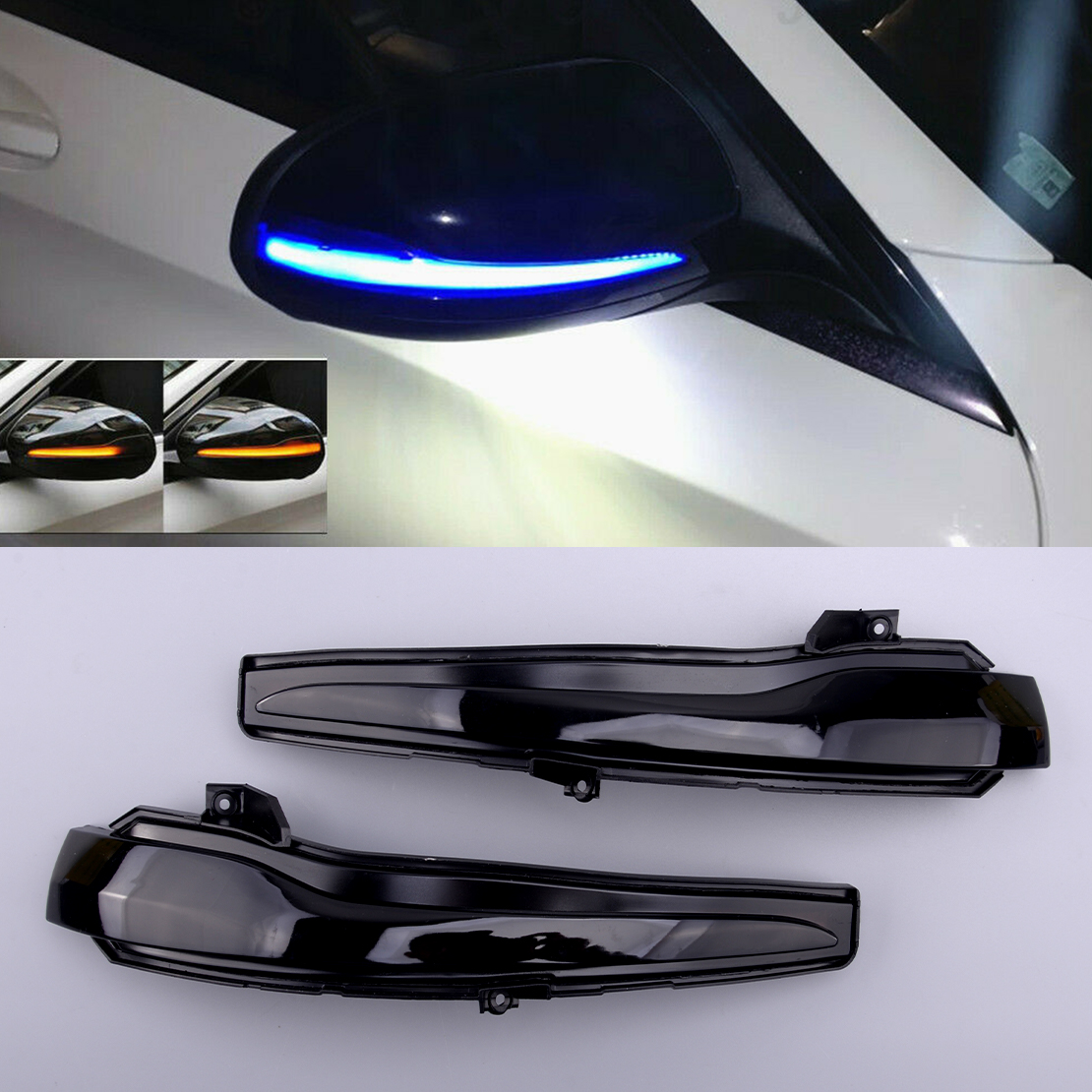 2x LED Dynamic Side Mirror Turn Signal Light Fit for Benz C S GLC W205