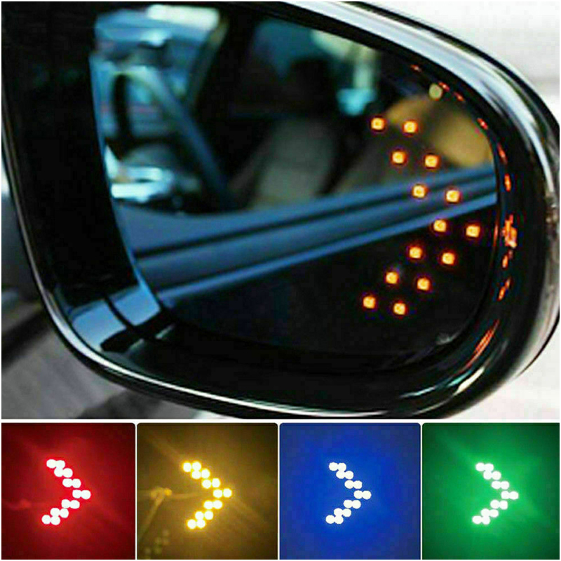 2x Green LED Arrow Lights For Car Side Mirror Turn Signal Blinker