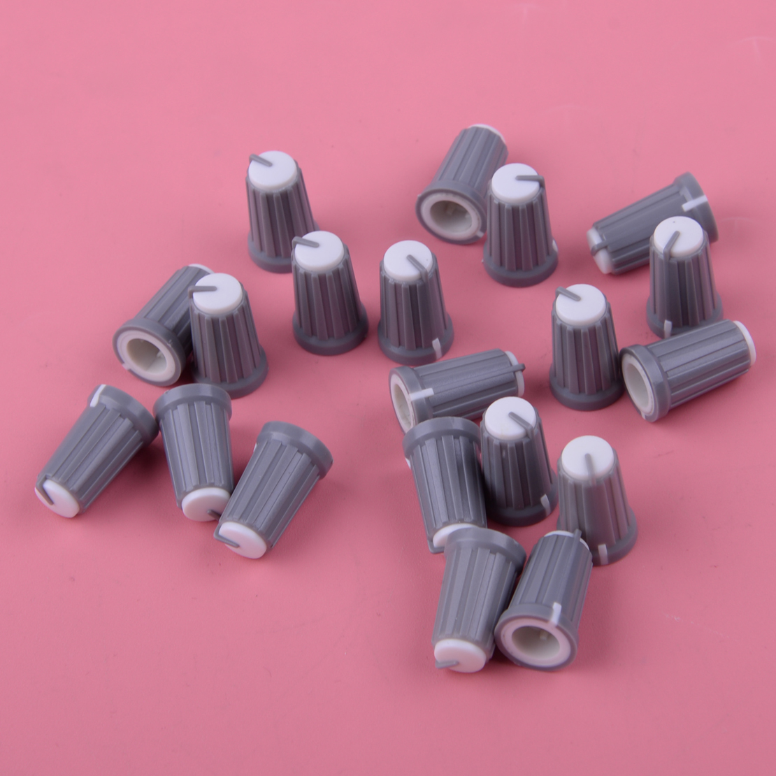 20pcs Plastic Control Knob Insert Type 12mmDx19mmH 6mm D Shaft Grey New