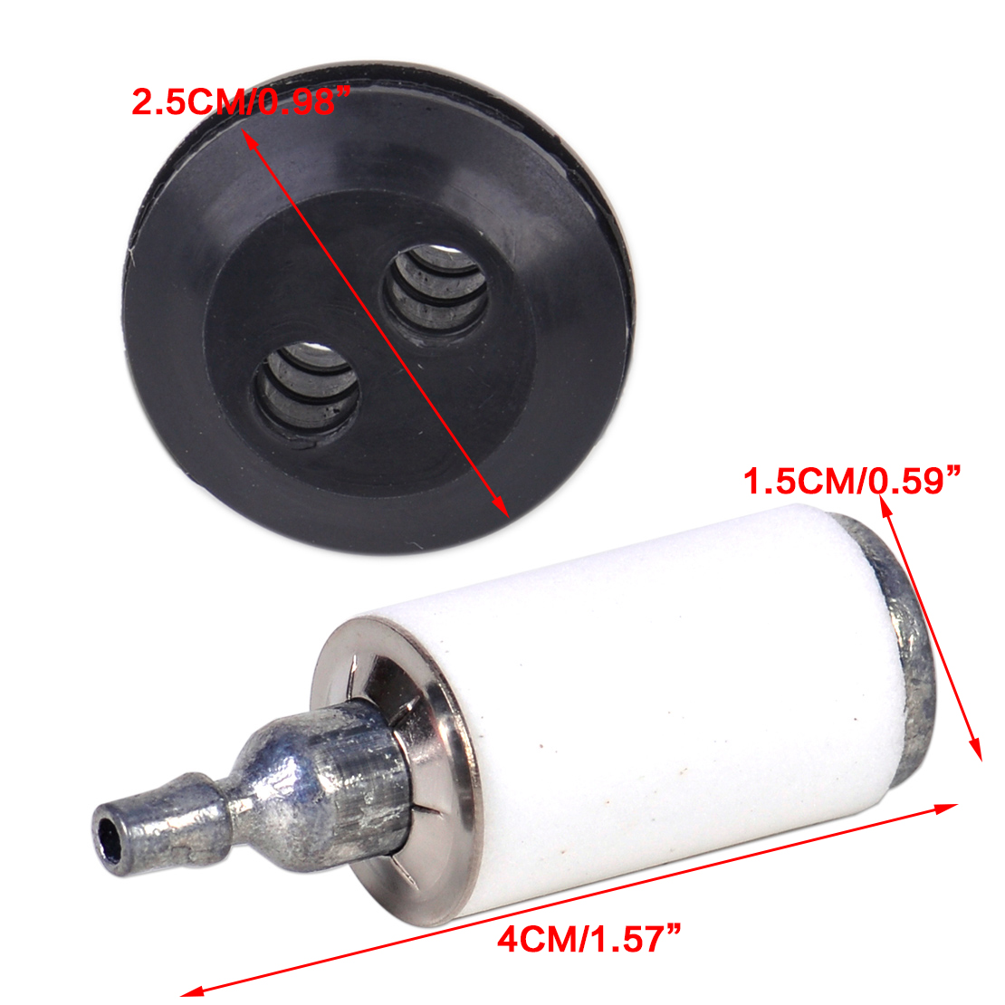 Gas Fuel Filter with 2 Hole Line Grommet Fit for Weedeater Chainsaw