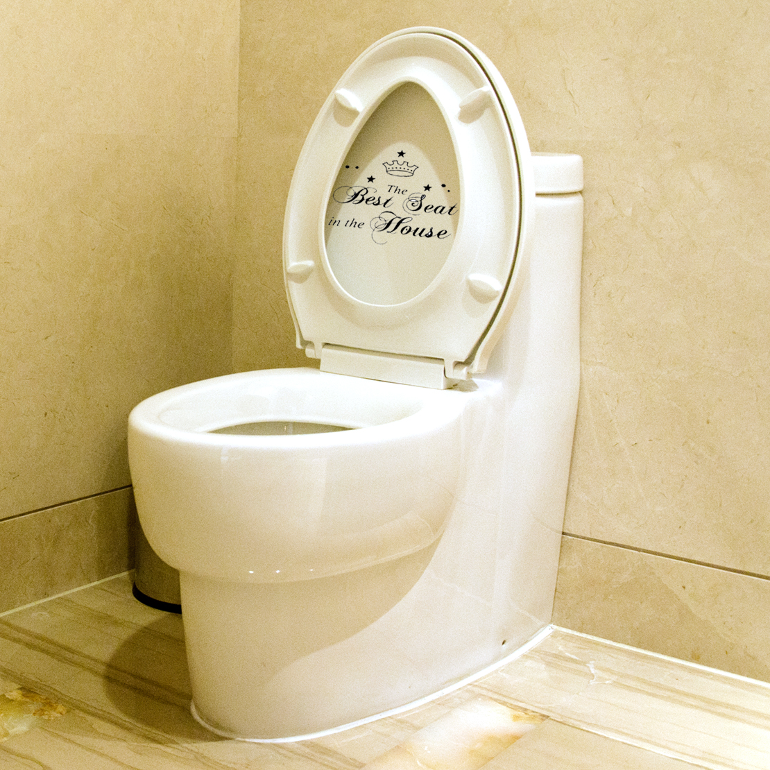 The Best Seat in the House Toilet Words Decals Removable Bathroom Wall