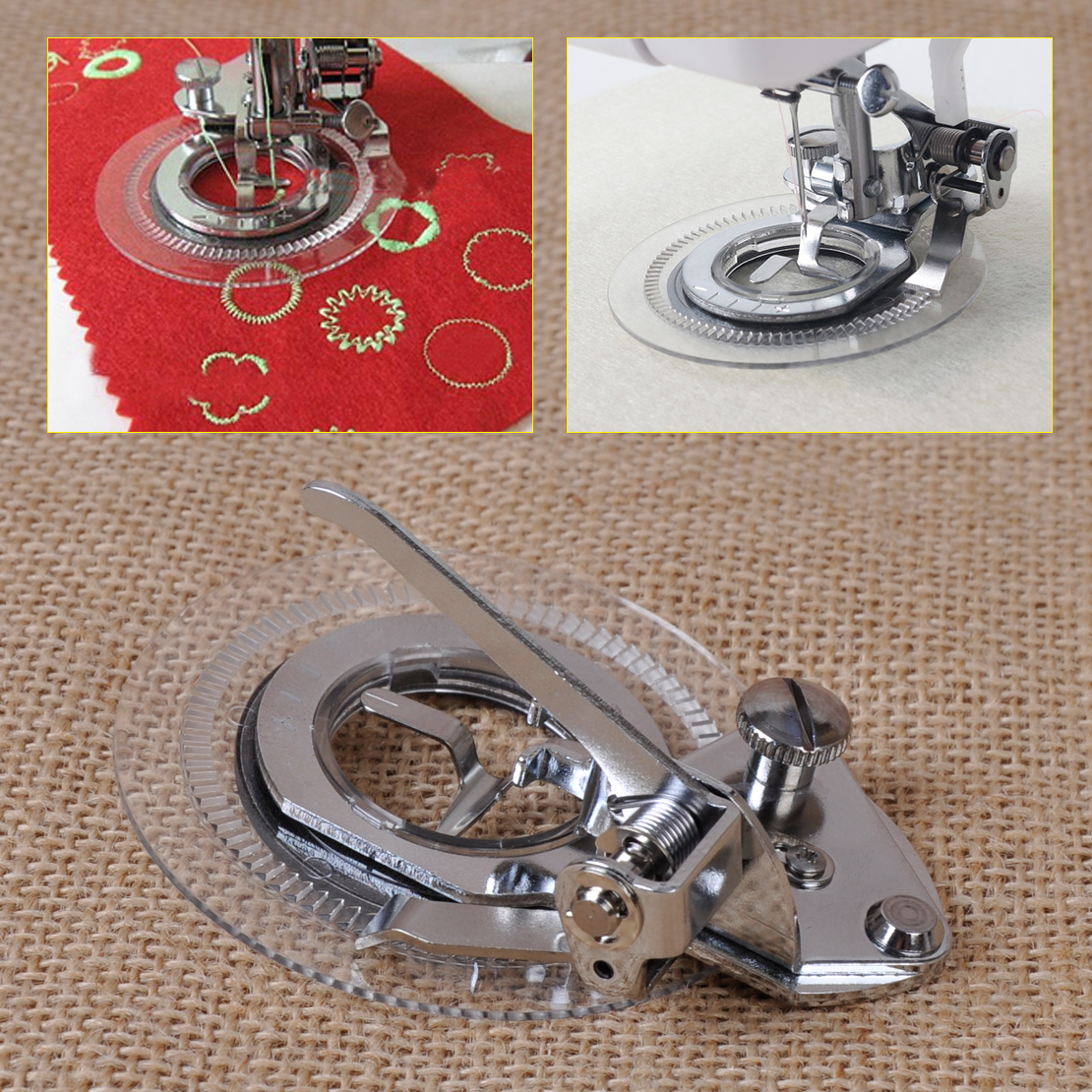 Flower Circle Stitch Presser Foot for Low Shank Sewing Janome Brother