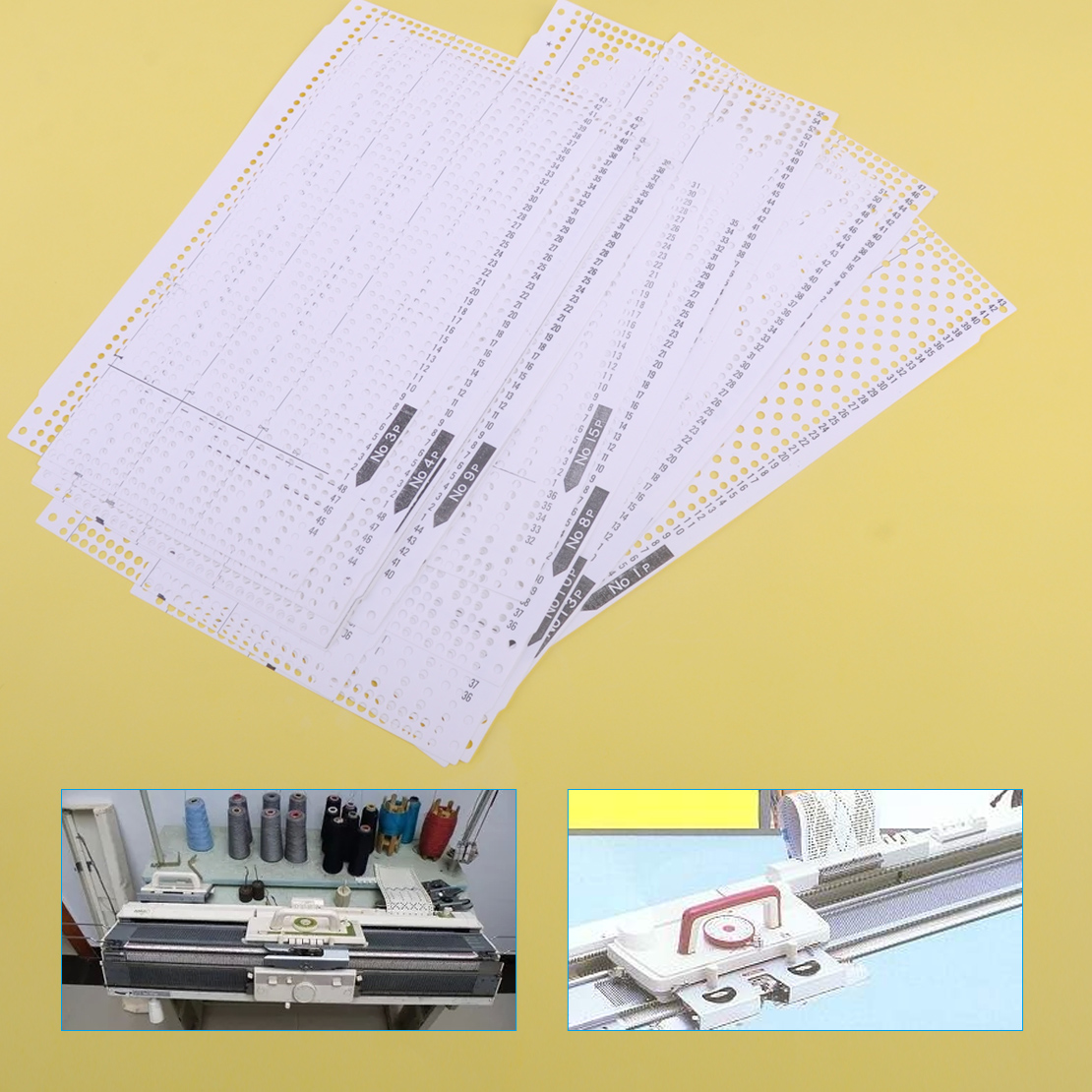 15x Strickmaschine Lochkarten Karte für Brother KH260 KH830 Silver